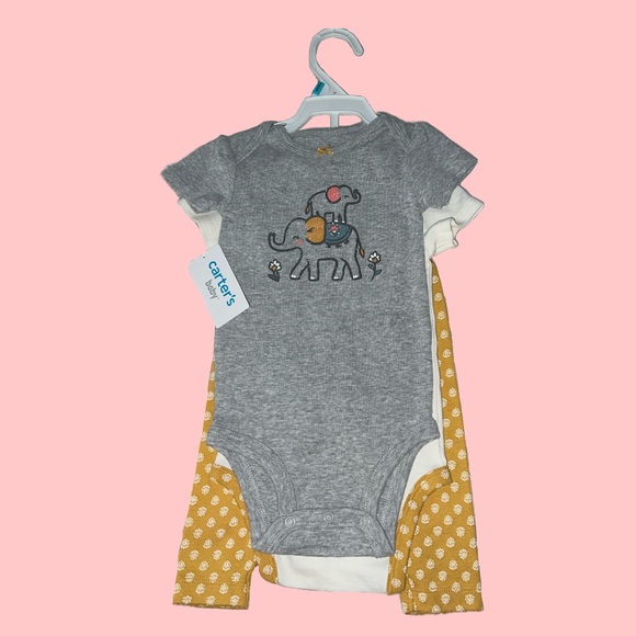 3 piece set (2 onesies & pair of leggings) 6 months - Picture 1 of 4